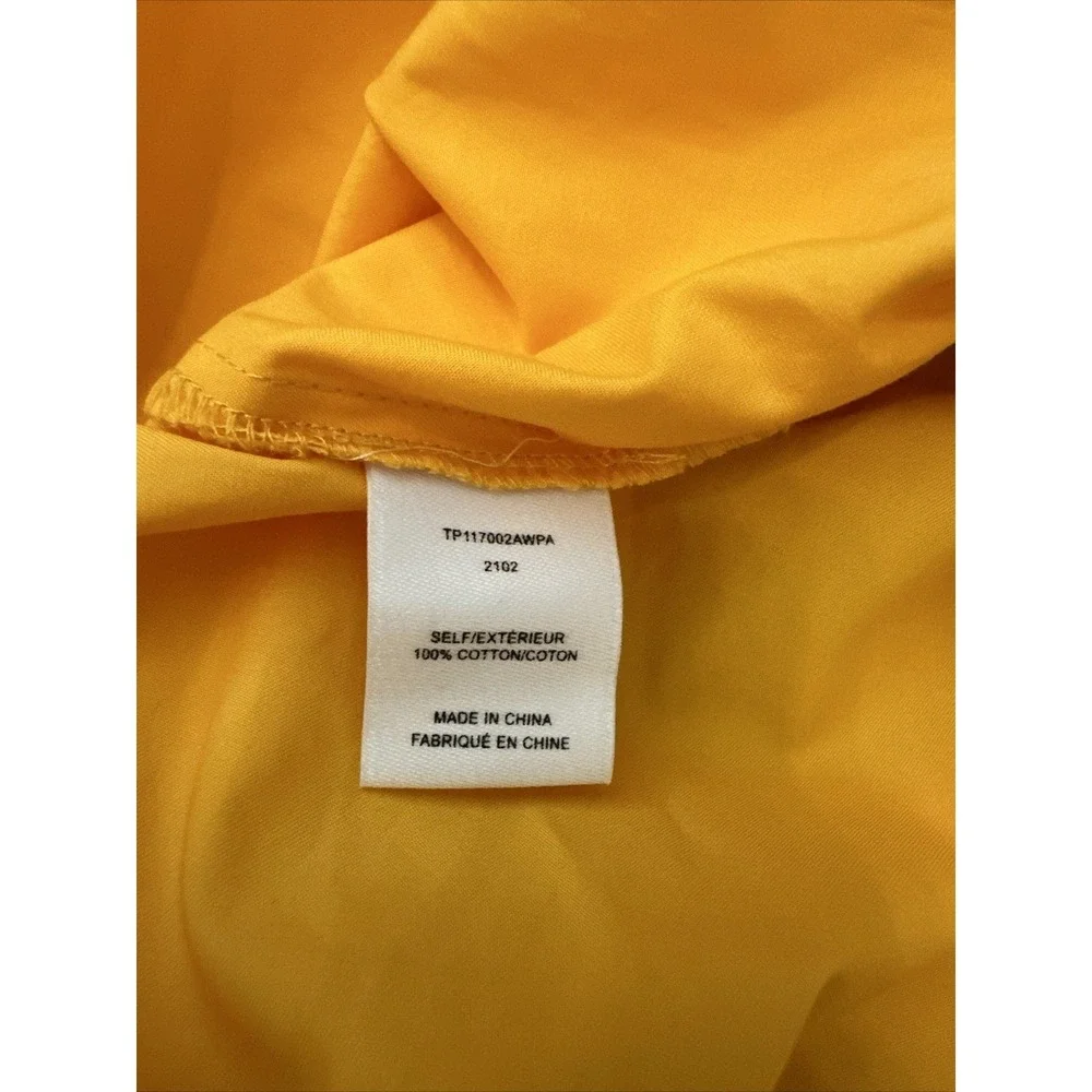 Derek Lam 10 Crosby Gathered Pintucked Cotton Poplin Blouse Orange Size‎ 8 New
